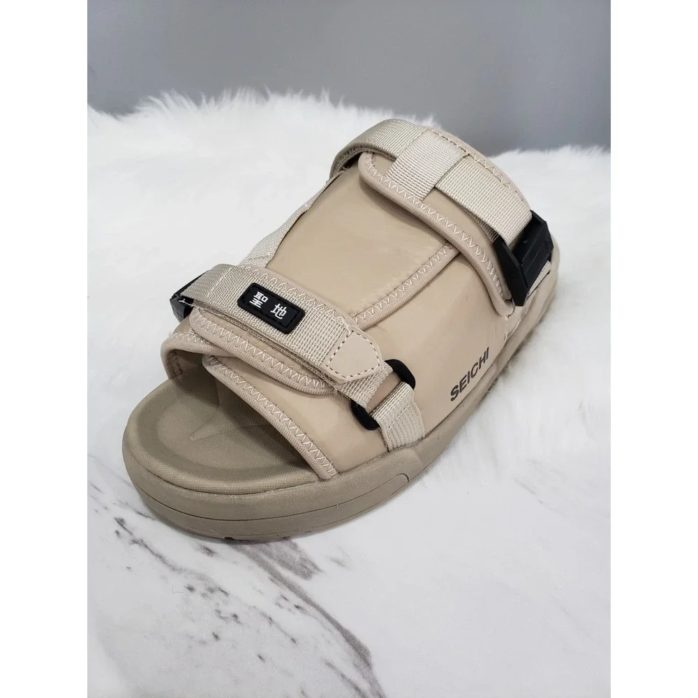 NEW MENS 11 Seichi Yoroi V2 Sandals Tan Slip On Open Toe Platform Slide Eby2911